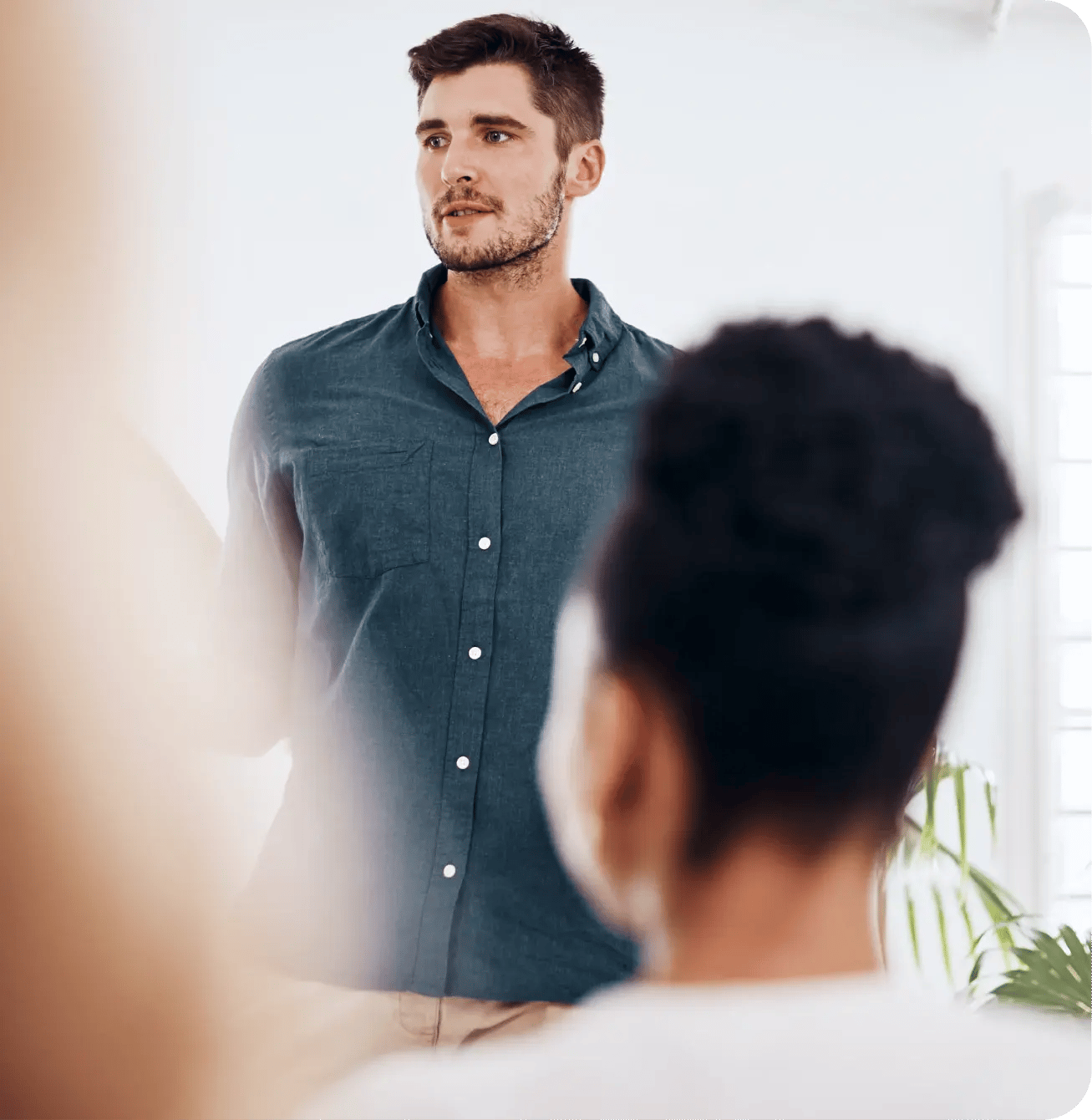 man leading a meeting