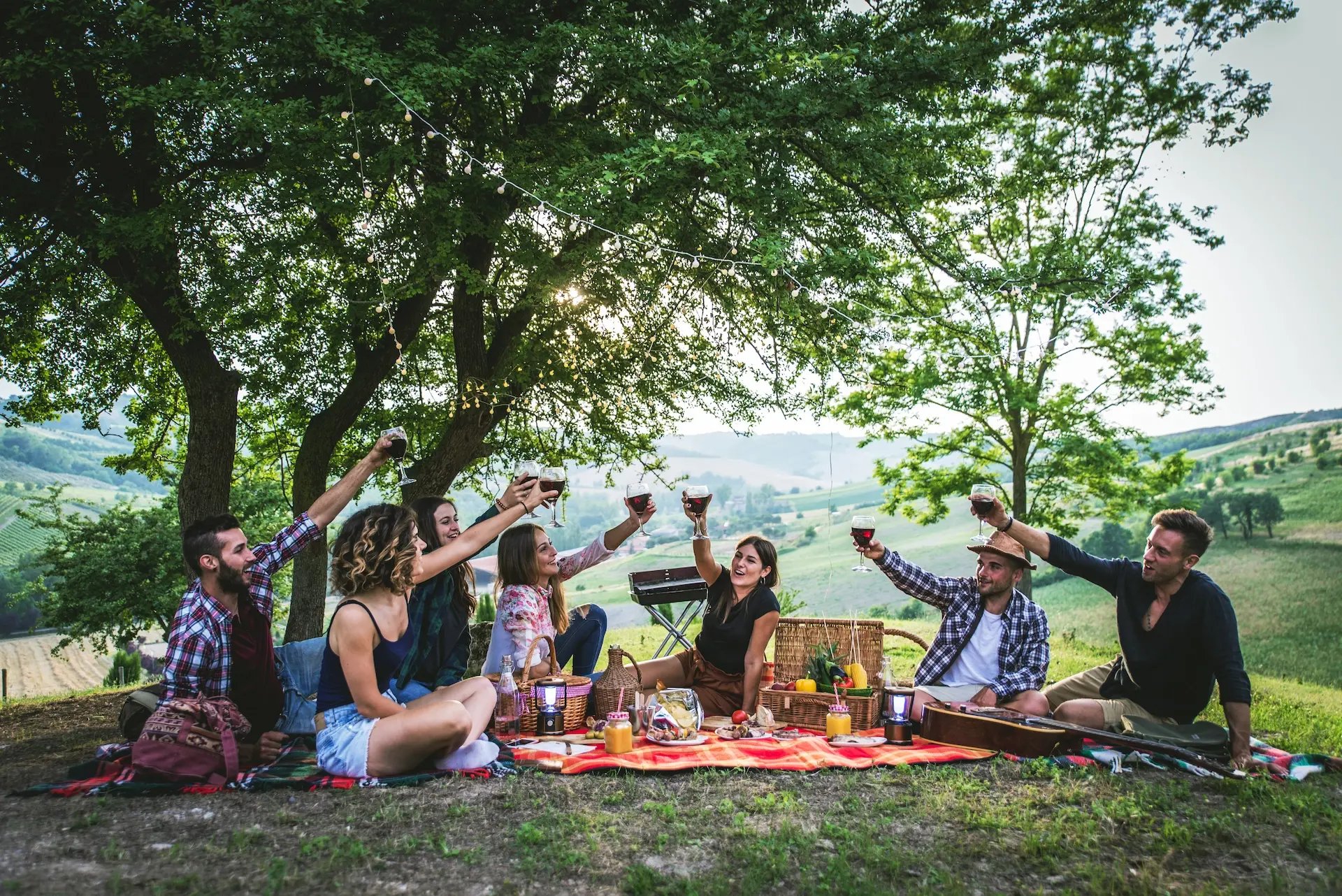 group of people at a picnic