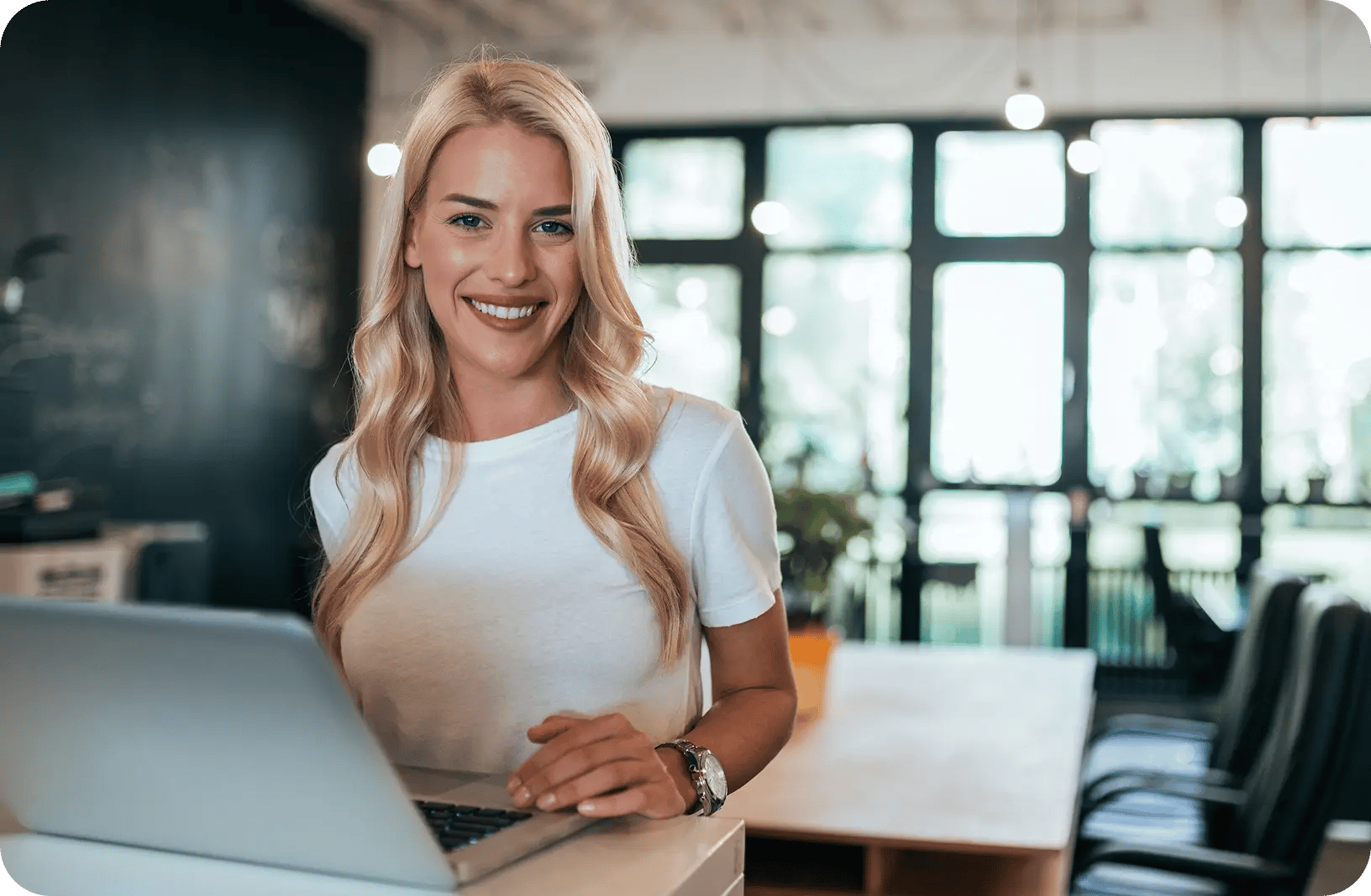 a woman working on a laptop